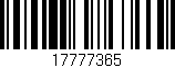 Código de barras (EAN, GTIN, SKU, ISBN): '17777365'