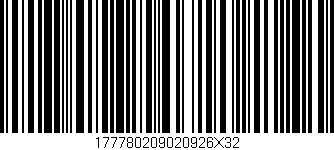 Código de barras (EAN, GTIN, SKU, ISBN): '177780209020926X32'