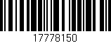 Código de barras (EAN, GTIN, SKU, ISBN): '17778150'