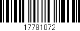 Código de barras (EAN, GTIN, SKU, ISBN): '17781072'