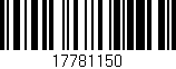 Código de barras (EAN, GTIN, SKU, ISBN): '17781150'