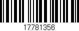 Código de barras (EAN, GTIN, SKU, ISBN): '17781356'