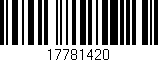 Código de barras (EAN, GTIN, SKU, ISBN): '17781420'