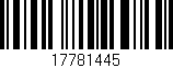 Código de barras (EAN, GTIN, SKU, ISBN): '17781445'