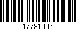 Código de barras (EAN, GTIN, SKU, ISBN): '17781997'