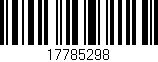 Código de barras (EAN, GTIN, SKU, ISBN): '17785298'