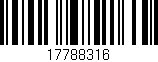 Código de barras (EAN, GTIN, SKU, ISBN): '17788316'