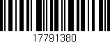 Código de barras (EAN, GTIN, SKU, ISBN): '17791380'