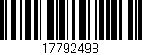 Código de barras (EAN, GTIN, SKU, ISBN): '17792498'