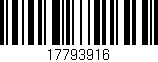 Código de barras (EAN, GTIN, SKU, ISBN): '17793916'