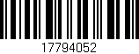 Código de barras (EAN, GTIN, SKU, ISBN): '17794052'