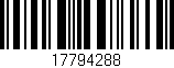 Código de barras (EAN, GTIN, SKU, ISBN): '17794288'