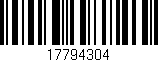 Código de barras (EAN, GTIN, SKU, ISBN): '17794304'