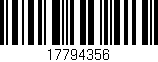 Código de barras (EAN, GTIN, SKU, ISBN): '17794356'