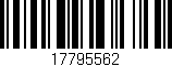 Código de barras (EAN, GTIN, SKU, ISBN): '17795562'