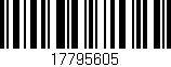Código de barras (EAN, GTIN, SKU, ISBN): '17795605'