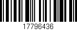 Código de barras (EAN, GTIN, SKU, ISBN): '17796436'