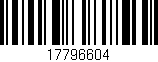 Código de barras (EAN, GTIN, SKU, ISBN): '17796604'