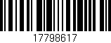 Código de barras (EAN, GTIN, SKU, ISBN): '17798617'