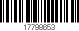 Código de barras (EAN, GTIN, SKU, ISBN): '17798653'