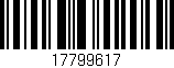 Código de barras (EAN, GTIN, SKU, ISBN): '17799617'