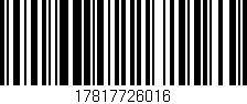 Código de barras (EAN, GTIN, SKU, ISBN): '17817726016'