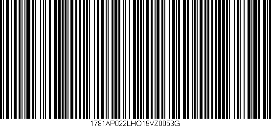 Código de barras (EAN, GTIN, SKU, ISBN): '1781AP022LHO19VZ0053G'