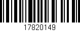 Código de barras (EAN, GTIN, SKU, ISBN): '17820149'
