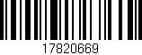 Código de barras (EAN, GTIN, SKU, ISBN): '17820669'