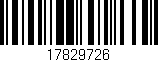 Código de barras (EAN, GTIN, SKU, ISBN): '17829726'