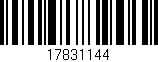Código de barras (EAN, GTIN, SKU, ISBN): '17831144'