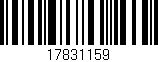 Código de barras (EAN, GTIN, SKU, ISBN): '17831159'
