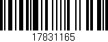 Código de barras (EAN, GTIN, SKU, ISBN): '17831165'