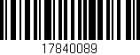 Código de barras (EAN, GTIN, SKU, ISBN): '17840089'