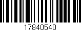 Código de barras (EAN, GTIN, SKU, ISBN): '17840540'