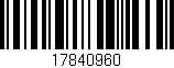 Código de barras (EAN, GTIN, SKU, ISBN): '17840960'