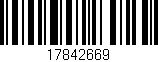Código de barras (EAN, GTIN, SKU, ISBN): '17842669'