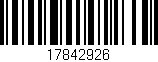 Código de barras (EAN, GTIN, SKU, ISBN): '17842926'