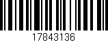 Código de barras (EAN, GTIN, SKU, ISBN): '17843136'