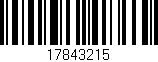 Código de barras (EAN, GTIN, SKU, ISBN): '17843215'