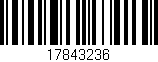 Código de barras (EAN, GTIN, SKU, ISBN): '17843236'