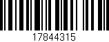 Código de barras (EAN, GTIN, SKU, ISBN): '17844315'