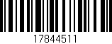 Código de barras (EAN, GTIN, SKU, ISBN): '17844511'