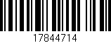 Código de barras (EAN, GTIN, SKU, ISBN): '17844714'