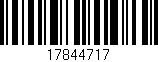 Código de barras (EAN, GTIN, SKU, ISBN): '17844717'