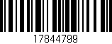 Código de barras (EAN, GTIN, SKU, ISBN): '17844799'