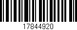Código de barras (EAN, GTIN, SKU, ISBN): '17844920'