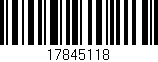 Código de barras (EAN, GTIN, SKU, ISBN): '17845118'