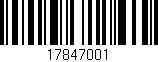 Código de barras (EAN, GTIN, SKU, ISBN): '17847001'