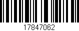 Código de barras (EAN, GTIN, SKU, ISBN): '17847062'